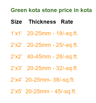 Green kota stone price