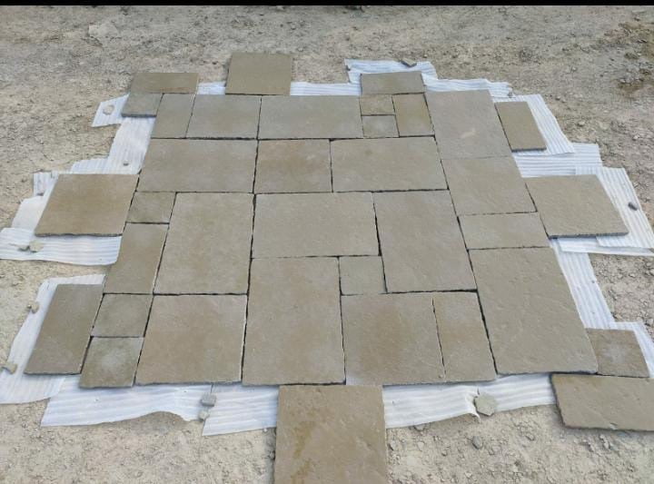 Bush hammered kota stone 4 Kota Green Bush Hammered, For Flooring, Size: 2 X 2
