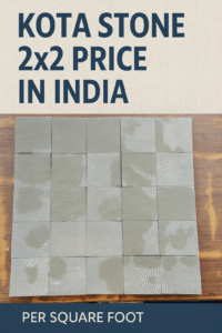Kota Stone 2x2 2 Kota Stone 2x2 slabs neatly arranged for flooring and wall cladding, showing natural grey-green limestone surface with durable and polished finish, widely used in homes, offices, schools, and commercial projects across India.